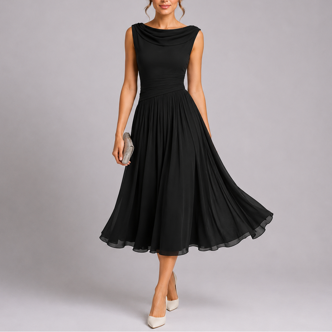 Women's Homecoming Dress Pleated Midi | Evening Dress - Image 3