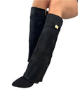 Women's Western Boots Black Heeled Knee High | Footwear - Image 1