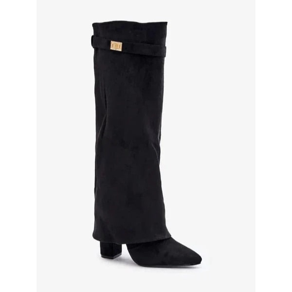 Women's Western Boots Black Heeled Knee High | Footwear - Image 2
