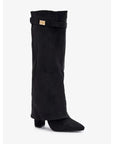 Women's Western Boots Black Heeled Knee High | Footwear - Image 2