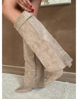Women's Western Boots Black Heeled Knee High | Footwear - Image 9